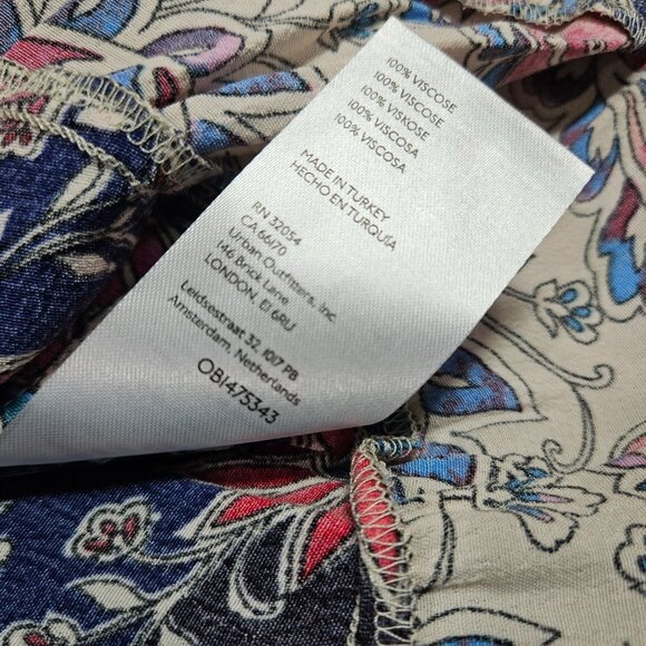 Anthropologie Dress Womens Small Red Blue Paisley Boho Western Cottage Tunic - Picture 7 of 11